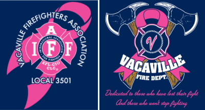 Front and back designs of the T-shirts that will be sold for $20 each at the Passionately Pink for a Cure event.